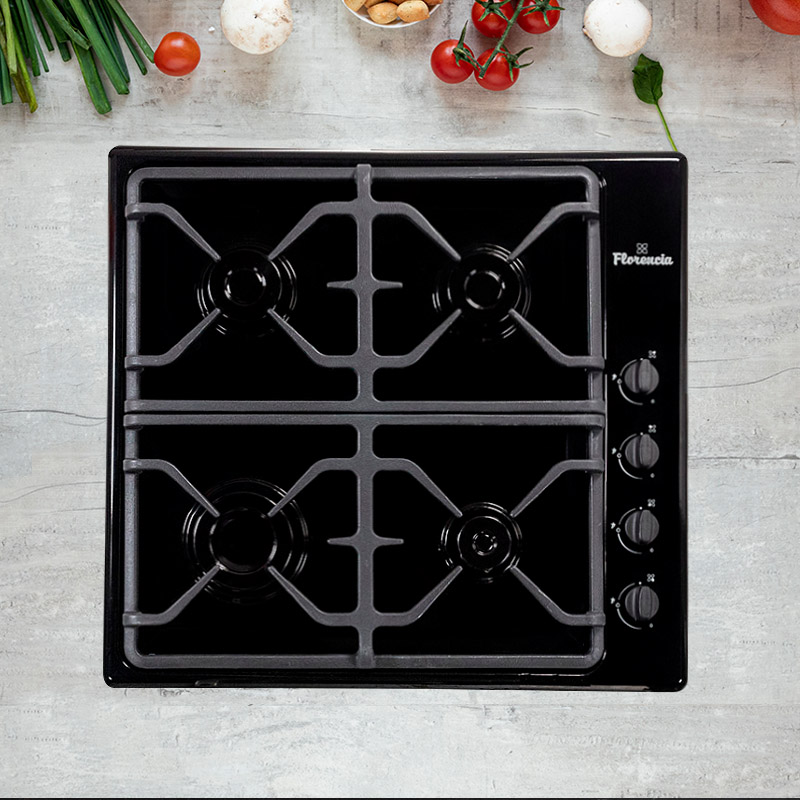 Anafe a gas de empotrar Negro